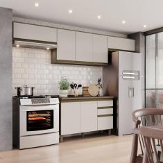 Cozinha Compacta 4 Peças Com Duplo Aéreo Basculante 100% Mdf Duna-cristal