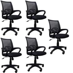 Kit 5 Cadeiras de Escritório Giratória com Relax Office Santiago - Esp