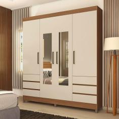 Guarda-Roupa Demóbile Mônaco com 4 Portas, 6 Gavetas e Espelho - 195cm de largura