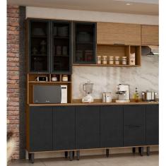 Paneleiro 70cm 4 Portas Toscana Espresso Móveis Freijó/Nero