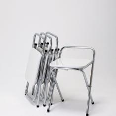 Banqueta para Cozinha Flor Branco/Cromado