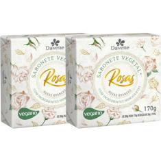 2UN Sabonete Vegetal Rosas Brancas 170g Davene