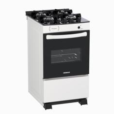 FOGAO A GAS PICASSO VITREO 4 Q BRANCO GAS GLP