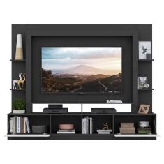 Rack C/ Painel Suporte Tv 65´´ C/ Espelho Preto/Branco