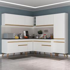 Cozinha Completa De Canto Veneza Gw Mp2067 Com Armário E Balcão Branca