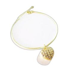 Pulseira Coração Lembrancinha Madrinha Folheado Ouro 18k - Milena Folh