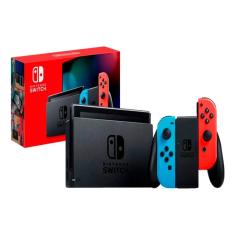 Console Nintendo Switch V2, 32GB, Preto - Joy-Con Vermelho e Azul