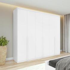 Guarda-Roupa Casal Alonzo 6 Portas 4 Gavetas Branco - Móveis Lopas
