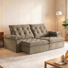 Sofá Modulado Retrátil e Reclinável 210cm Genebra - Estofados Martins