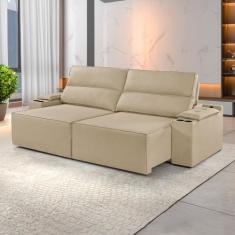 Sofá Retrátil e Reclinável 4 Lugares com Entrada USB e Porta Copos 230