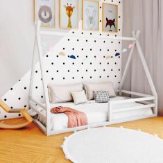 Cama Infantil Cabana Proteção Solteiro Ludika Mobilia Prata Fina