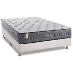 Cama Box Casal: Colchão Molas MasterPocket Ensacadas Anjos   Versalhes + Base CRC Courano Branco(138x188)