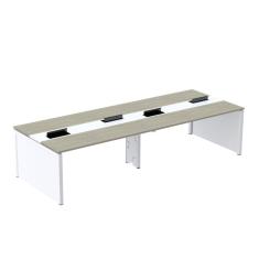 Mesa de Plataforma Dupla para 4 Pessoas Corporativa 110x140/4p Nogueira Casablanca/Branco