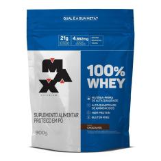 100% Whey Protein Refil (900g) Max Titanium - Chocolate-Unissex