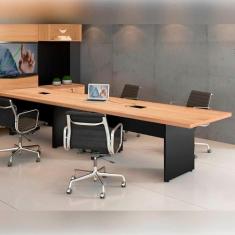 Mesa de Reunião 2,50m x 1,20m Escritório Corporativo - F5 Office G, Ca