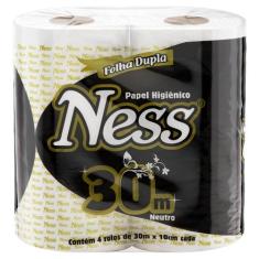Papel Higiênico Ness Folha Dupla 30 M De 4 Un, Kit
