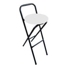 Banqueta Alta Banco Dobrável Bistrô Estofada Aço Articulada - Moveraço