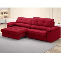 Sofá com Carregador USB Retrátil Reclinável Montreal 2,10m Velosuede V