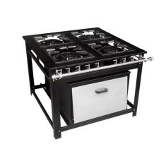 Fogão Industrial 4 Bocas 30X30 Com Forno 87L - Cristalaço