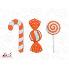 Kit Atacadista 15 Peças de Doces Enfeites de Natal de 15 cm - Decoraçã