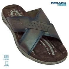 Chinelo Masculino Pegada Ortopédico Couro, Cravo, 39