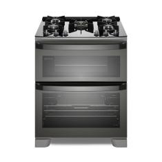 Fogão 5 bocas Electrolux Cinza Expert com Duplo Forno, Função Air fryer e Mesa de Vidro (FE5AD)