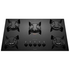Cooktop Atlas Utop 5 Bocas Automático Mesa de Vidro Mega Chama, Preto,