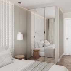 Guarda Roupas Modulado Com Espelho 3 Portas Com Cabideiro Hera Cabecasa Madeiramadeira Branco Geada-louro-preto