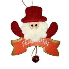 Enfeite Decorativos de Natal com Placa e Sino Papai Noel - Casambiente