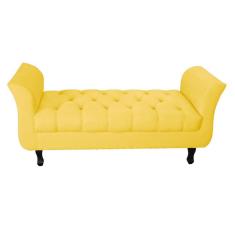 Recamier Grecia Decorativa 140cm Suede Amarelo - Montanaris Decor