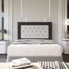 Cabeceira Casal 1,40m Havana Suede Marrom Dal Poz Estofados