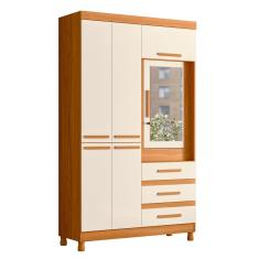 Guarda Roupa Fusion Solteiro 4 Portas com Espelho Albatroz Moveis