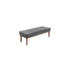 Recamier Calçadeira Decorativo Gênova 1,60 cm Veludo Cinza - Montanaris Decor