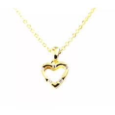 Colar Coração Delicado Amor Folheado a Ouro 18k