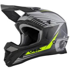 Capacete Oneal 1Series Stream Cinza/Amarelo, 60, Cinza/Amarelo