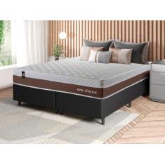 Conjunto Cama Box c/ Molas Ensacadas Venice Marrom Queen 158x198x60 - 
