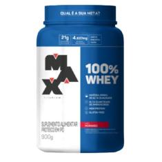 Suplemento Em Pó Max Titanium 100% Whey Protein Pote 900gr, Morango