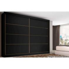 Guarda Roupa Casal 2 Portas e 6 Gavetas Sevilha Flex Preto/Preto ou Branco - Europa