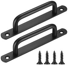 2 maçanetas de porta de celeiro, puxadores de porta deslizante, puxadores de porta de armário de armário de aço inoxidável puxadores com placas para armário armário armário gaveta galpão puxadores