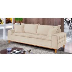 Sofá Fixo Orfeu 2 Lugares Luxo 160cm Castellar Móbile Bege Claro