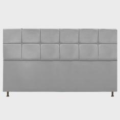 Cabeceira Estofada Damares 195 cm King Size Com Botonê Suede Cinza