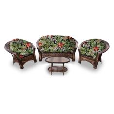 Conjunto de Sofá Fibra Sintética 19 - 1 Sofá 2 L + 2 Poltronas + 1 Mesa Centro - Tecido Saquarema