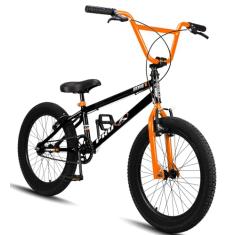 Bicicleta Aro 20 BMX Pro-X Série 1 Freestyle Preto e Laranja