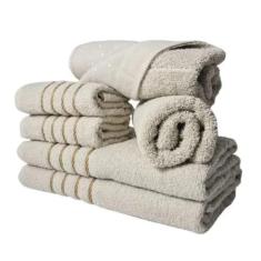 Jogos De Toalhas 2 Banhos 2 Rosto 2 Tapetes 6pçs Bege. - Toalhas Beka