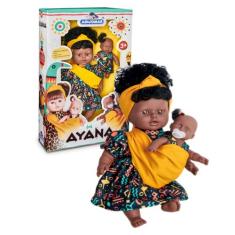 Boneca Ayana Bebê Negra Menina Mãe E Filha Brinquedo Criança - Adijoma
