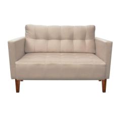 Sofá Retrô Namoradeira 2L Livia Suede Bege