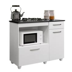 Balcão para Cooktop Palace 3 Portas 1 Gaveta Kaiki Branco