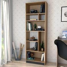 Estante para Livros 8 Nichos Roma Nova Mobile Mel/preto