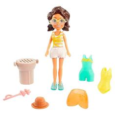 Conjunto Polly Pocket Pequeno Fashion Shani na Praia -mattel