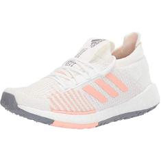 Tênis de corrida feminino Adidas Pulseboost Hd, Core White/Glow Pink/Orchid Tint 1, 9